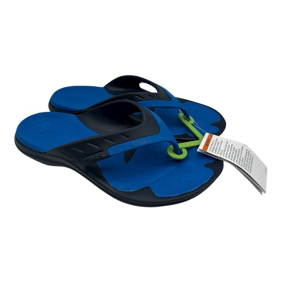 Crocs Modi Sport Flip Flops Womens 9 Mens 7 Blue Thong Slip On Sandals NWT - Picture 1 of 7